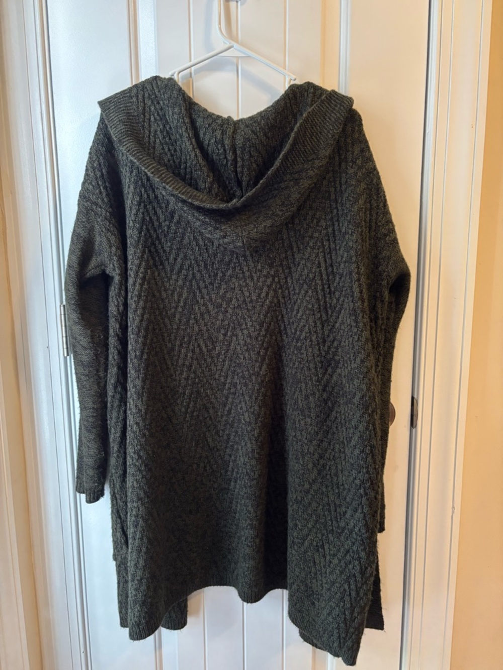 Merona Olive Green Hooded Open-Front Cardigan - Picture 4 of 4